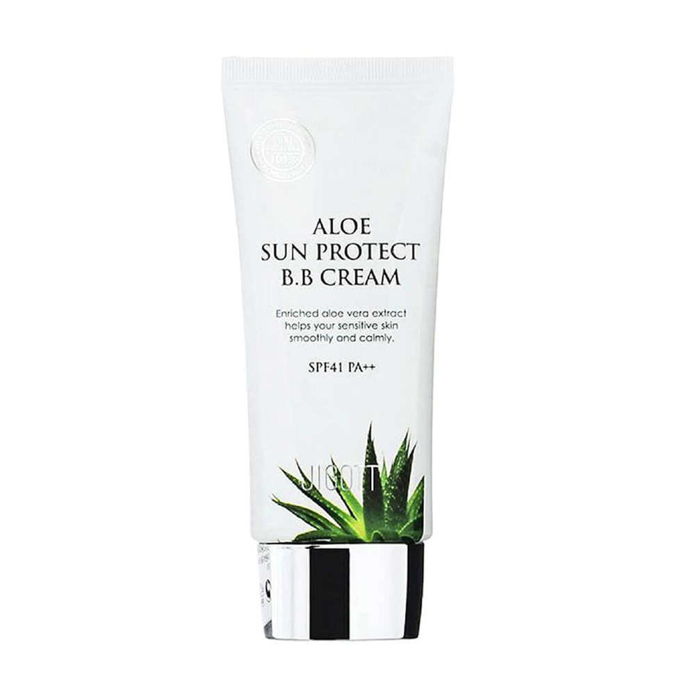 Сонцезахисний зволожувальний BB-крем для обличчя Jigott Aloe Sun Protect BB Cream SPF 41 PA++ з алое вера, 50 мл
