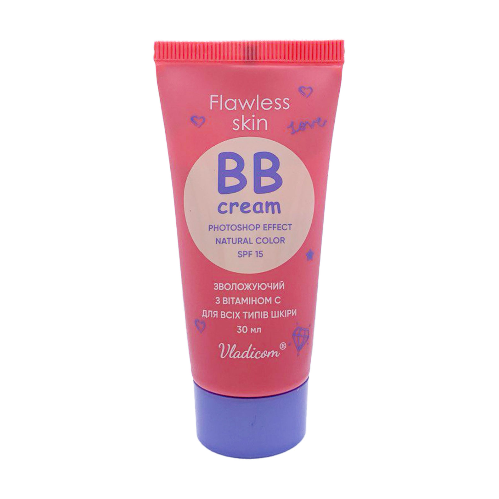 Зволожувальний BB-крем для обличчя Владіком Flawless Skin BB-Cream Natural Color, SPF 15, для всіх типів шкіри, 30 мл